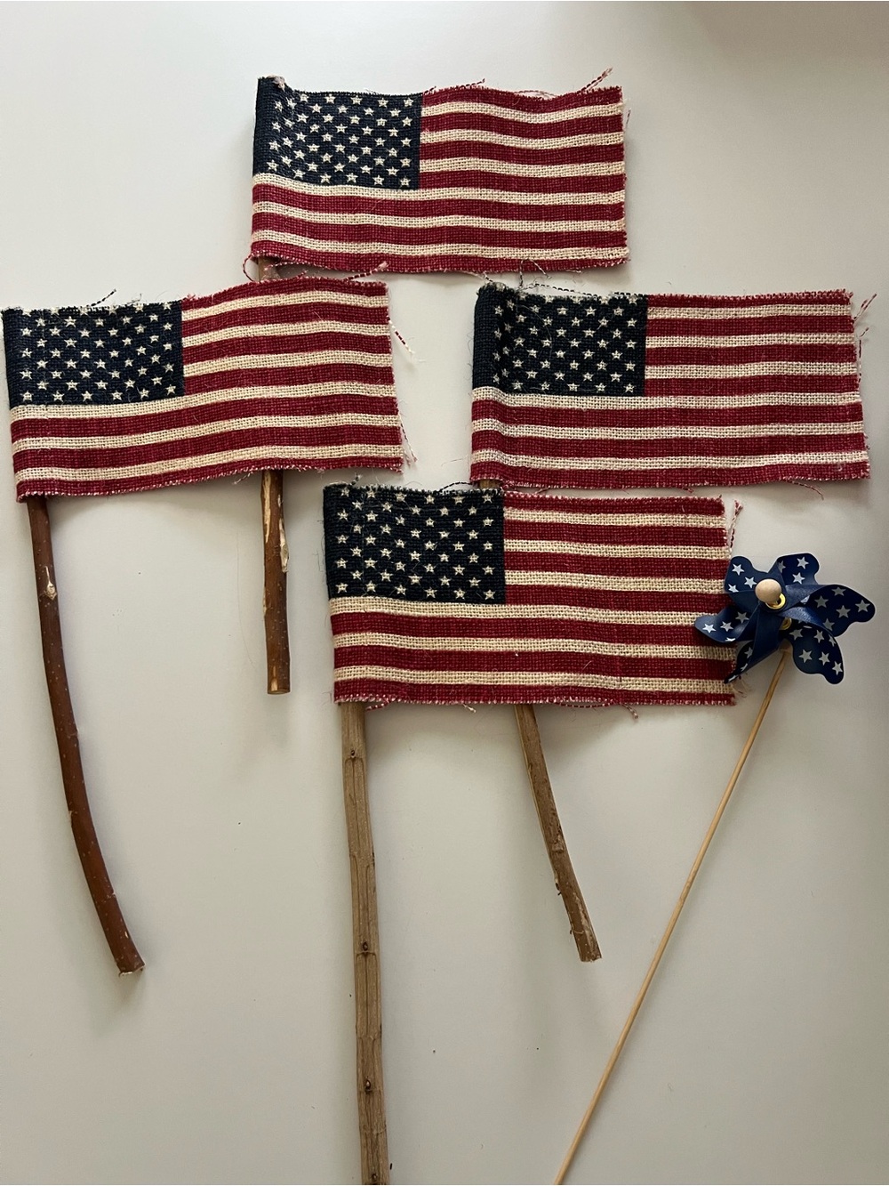 Tommy Bahama Rustic Burlap American Flags